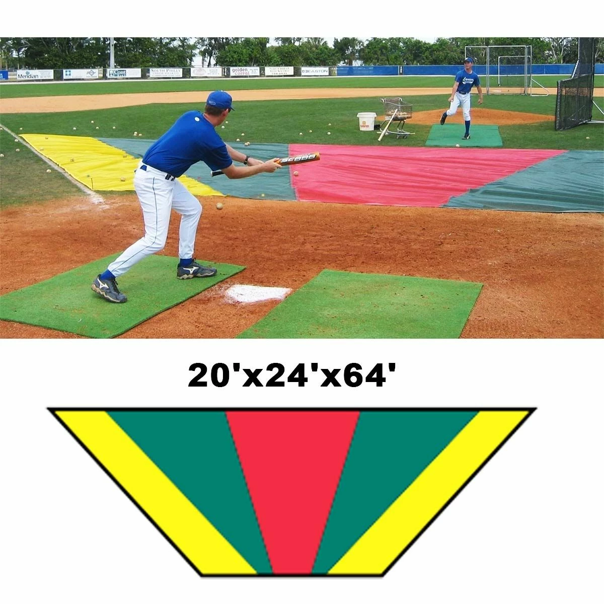 Aer-Flo Major League Bunt Zone Infield Protector, 20'x24'x64' 4 Aer-Flo Major League Bunt Zone Infield Protector, 20'x24'x64' - Image 2