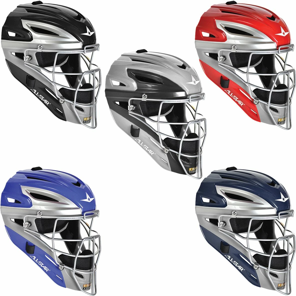 All Star MVP2510TT Two-Toned Catcher's Helmet, YOUTH Navy/Silver 4 All Star MVP2510TT Two-Toned Catcher's Helmet, YOUTH Navy/Silver - Image 2