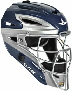 All Star MVP2510TT Two-Toned Catcher's Helmet, YOUTH Navy/Silver