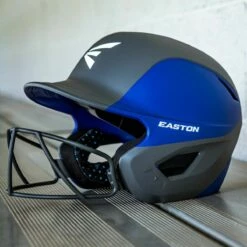 Easton Ghost Matte Two-Tone Fastpitch Batting Helmet w/Mask Columbia Blue/White -SOFTBALL Sales a32 361 01