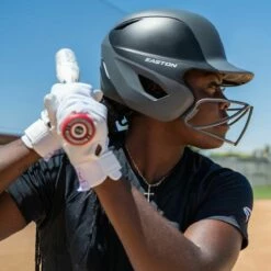 Easton Ghost Matte Two-Tone Fastpitch Batting Helmet w/Mask Columbia Blue/White -SOFTBALL Sales a32 361 close up