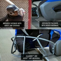 Easton Ghost Matte Two-Tone Fastpitch Batting Helmet w/Mask Columbia Blue/White -SOFTBALL Sales a32 361 tech