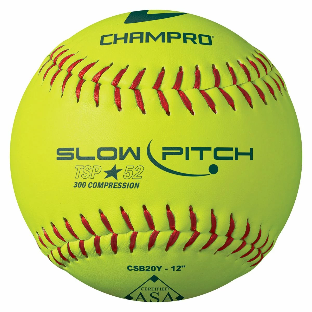 Champro 12” CSB20Y 52/300 ASA/USA Leather Slowpitch Softballs 3 Champro 12” CSB20Y 52/300 ASA/USA Leather Slowpitch Softballs