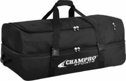Champro Catcher/Umpire Wheeled Equipment Bag, 36"x16"x14" Black