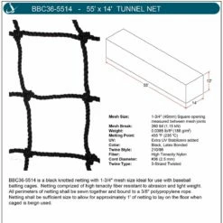 55' & 70' Jaypro All Star Batting Tunnel Nets, #36 Thread Count -SOFTBALL Sales a32 866 5514