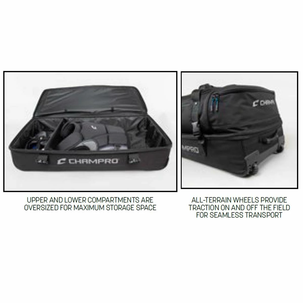 Champro Catcher/Umpire Wheeled Equipment Bag, 36" x 16" x 17" 4 Champro Catcher/Umpire Wheeled Equipment Bag, 36" x 16" x 17" - Image 2