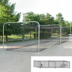 55' Pro Batting Cage Tunnel Frame, 3-Section, Baseball/Softball
