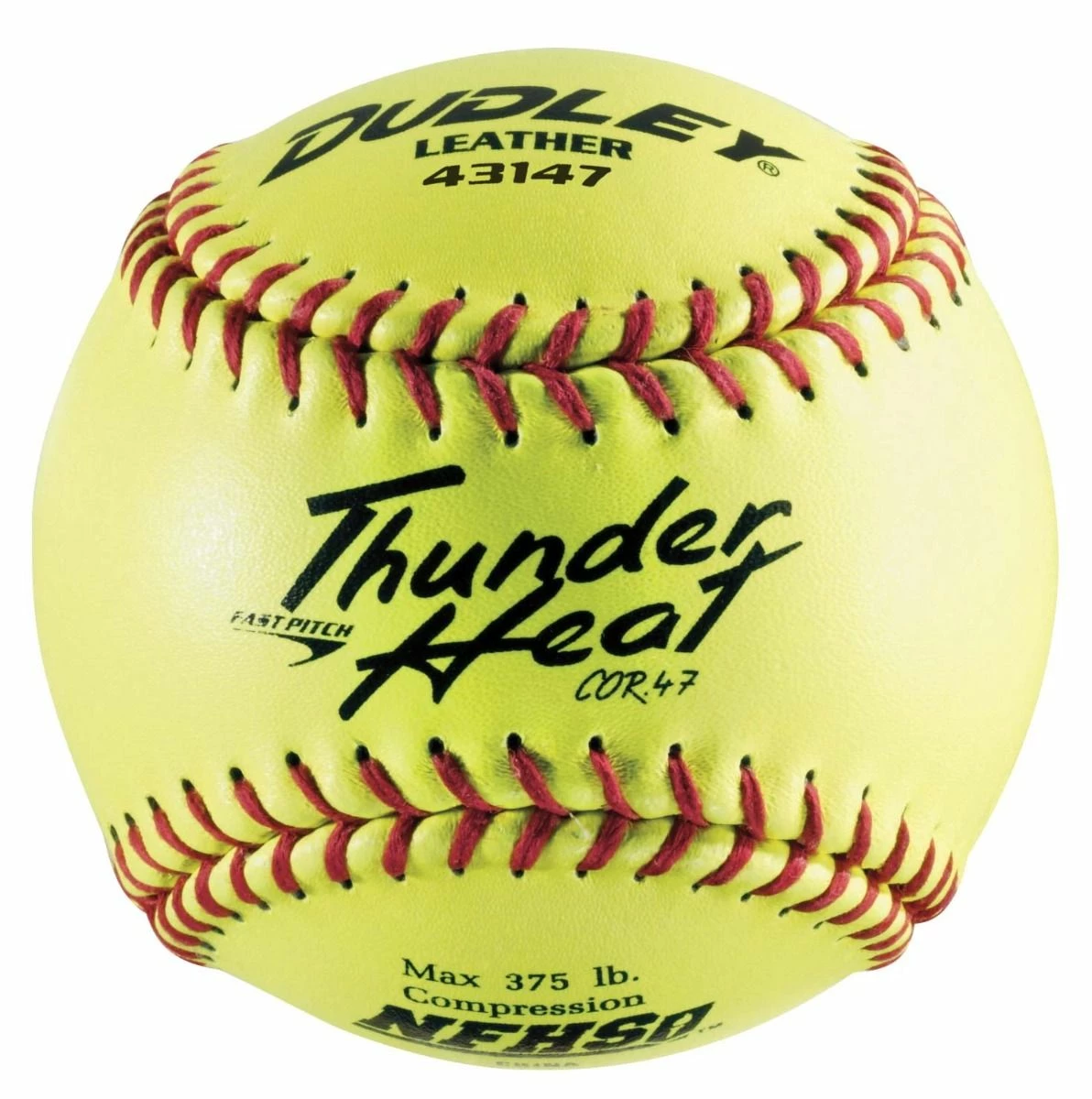 Dudley 12" WT12YFP NFHS 47/375 Thunder Heat Leather Fastpitch Softballs, dz 3 Dudley 12" WT12YFP NFHS 47/375 Thunder Heat Leather Fastpitch Softballs, dz