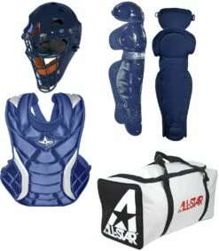 All Star CKW13.5PS Fastpitch Softball Catcher's Gear Kit, AGE 9-12 Black