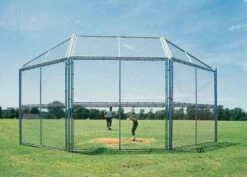 10'x10' w/ Partial Hood Permanent Baseball/Softball Backstop, BSCL10H -SOFTBALL Sales a34 850b 35