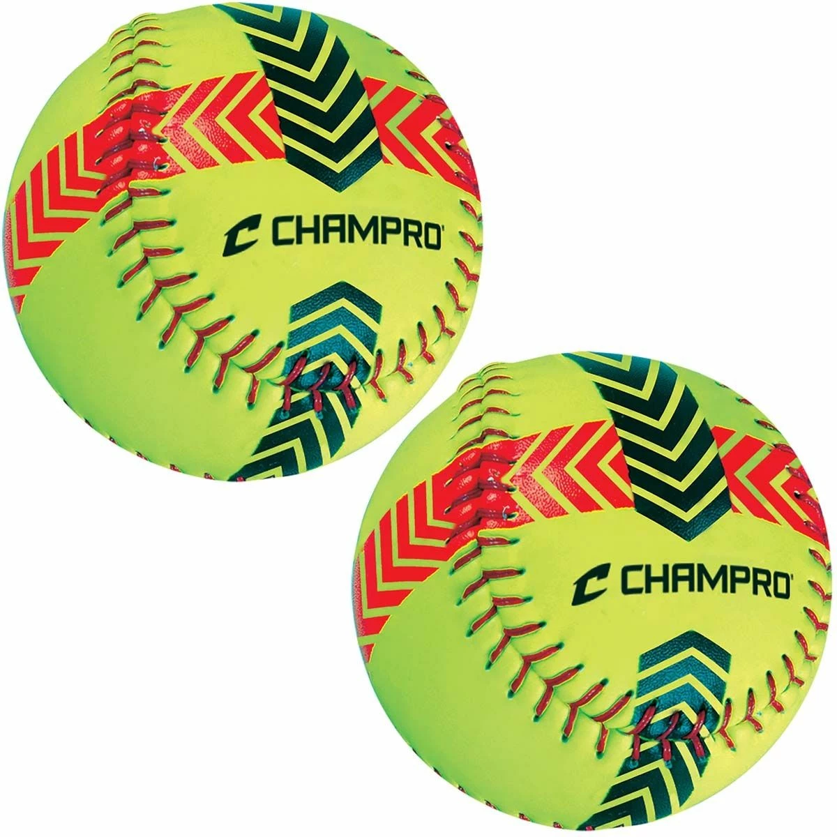 Champro 2/pk Striped Training Softballs, CSB52S 3 Champro 2/pk Striped Training Softballs, CSB52S