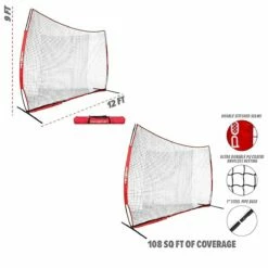 POWERNET 9'Hx12'W Portable Barrier Sport Net Navy -SOFTBALL Sales a63 354 new dims